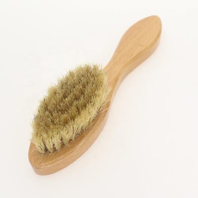 China Easy Clean Wooden Handle Shoe Brush Hog Bristle Cleaning Brush for sale