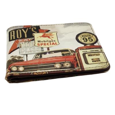 China Sorting Box and Cash Pocket Customize Men's Wallet Sublimation Faux Leather Wallet for sale