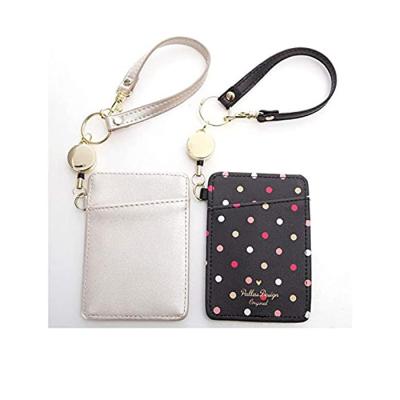 China Reel Cards Case Easy Pull Clasp Reels Advertising Cardboard Pass Card ID Card Holders In Public Transportation For Accept Customized Pu Leather Shorts OEM unisex student for sale