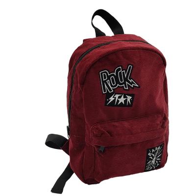 China Custom Logo Fashion Style Factory Supply Simple Cordurog Bag Woman Backpack School Bags Accept Zipper Customer Customized OEM for sale