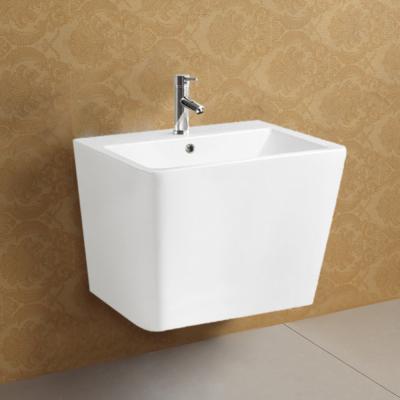 China Modern Ceramic Square CE Approval Hand Wall Mounted Wash Basin for sale