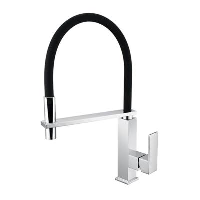 China Modern Hot Cold Water Faucets Black To Pull Out Kitchen Faucets for sale