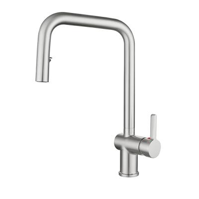 China Modern High Quality Modern Brass Sink Brushed Nickel Kitchen Faucets for sale