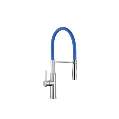 China Thermostatic Faucets Blue And Chrome Finish Sink Mounted Hot And Cold Kitchen Faucets Design for sale