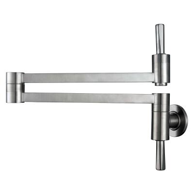 China Middle Eastern Style Modern Adjustable Spout Solid Brass Kitchen Faucets for sale