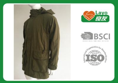 China Olive Color Waterproof Shooting Jacket 100% Polyester Windbreak Thermal For Men for sale