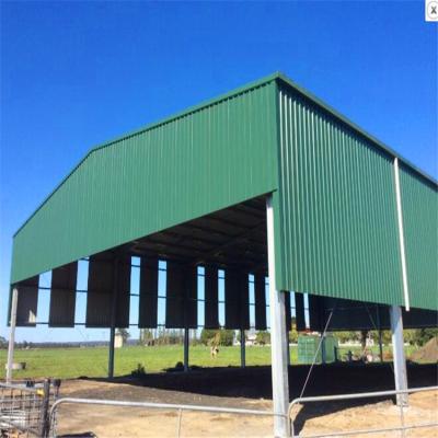 China Prefab Livestock House Metal Frame Design Steel Structure Cattle Shed Dairy Barn Farm Beef Shed for sale