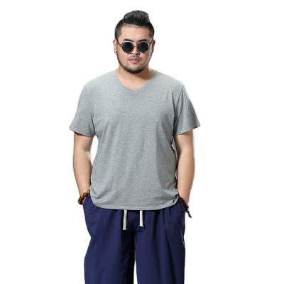 China Summer Men's Plus Size T-shirt Cotton Big Fat Big Size Short Sleeve Men's Half-Sleeved Shirt for sale