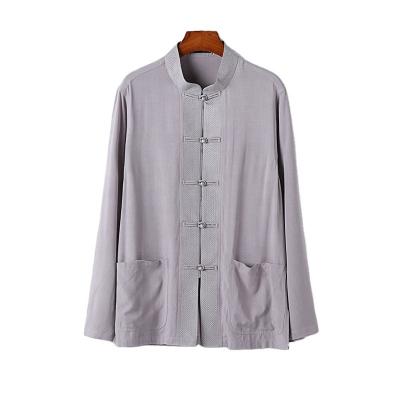 China Men's Retro Style Hanfu Tea Service Jacket Men's Breathable Tang Suit Chinese Style Shirt for sale