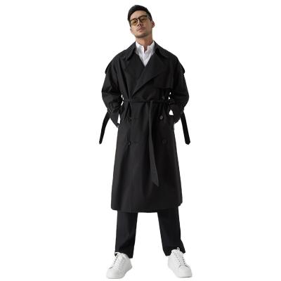 China Handsome Breathable Male Extra Long Trench Coat British Plus Size Over - Knee Trench Coat Jacket for sale