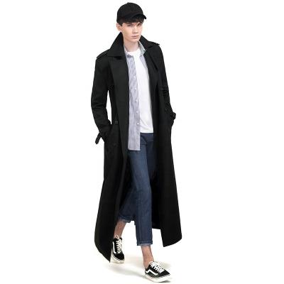 China Breathable Men's Trench Coat Men's Super Long Over - Knee Trend Plus Size British Trench Coat Jacket Men for sale