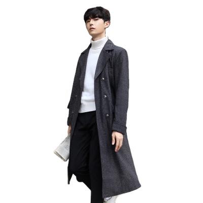 China Anti-wrinkle British long over - knee men's long trench coat British woolen coat jacket male for sale