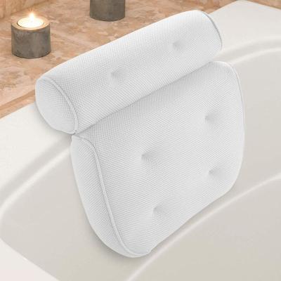 China New Design 3D Mesh SPA Sustainable Hot Wholesale Non-slip Bath Pillow Luxury Bathtub Pillow for sale