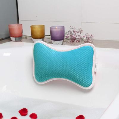 China New Viable 3D Air Mesh Quick Drying Spa Bathtub Pillow Cushion With 2 Suction Cups Bone Shape for sale