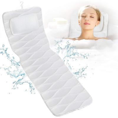 China Luxury Super Viable 3D Air Mesh Quick Drying Non-Slip Spa Bath Pillow Cushion Mat With Suction Cups For Full Body Rest for sale