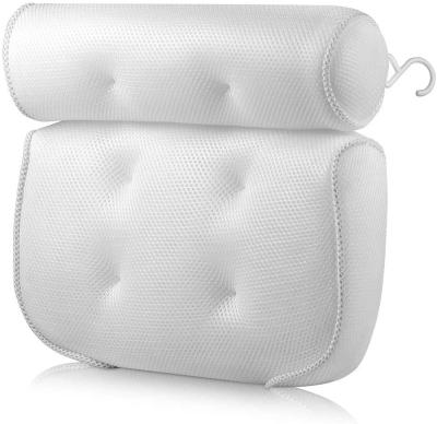 China 2020 Amazon Viable Hot Selling Products Waterproof Air Mesh Spa Bath Tub Pillow Bathtub Cushion With Suction Cup for sale