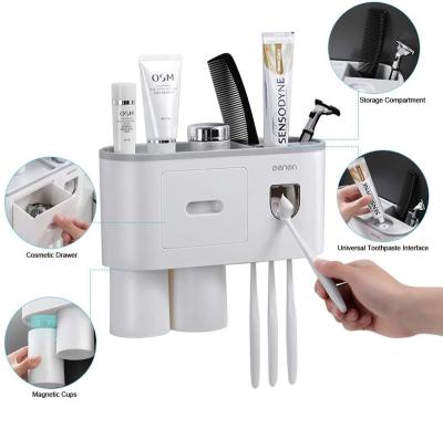 China Mlti-Functional Sustainable Mlti-Functional Wall Mounted 4 Toothbrush Slot Mounted Toothbrush Holder From Amazon Best Seller for sale