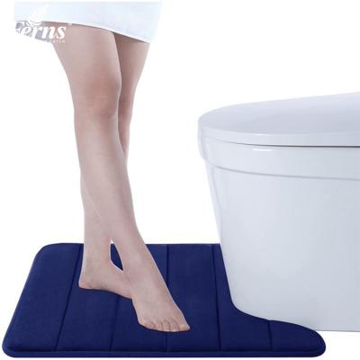 China Pleasantly Sustainable High Quality Soft Memory Foam PVC Non Slip U Shaped Bathroom Toilet Mat Rug for sale