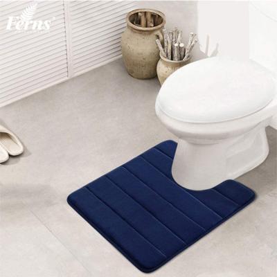 China Durable High Quality Soft High Density Toilet Cover Pleasantly Contour Memory Foam Polyurethane Bathroom U-Shaped Mat for sale