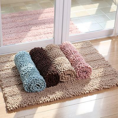 China Durable Non Slip Shaggy Comfortable Super Absorbent Soft And Thick Luxury Chenille Bathroom Floor Mat for sale