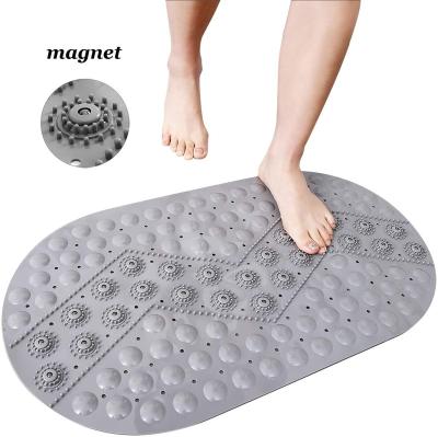 China RTS Amazon Best Selling Durable Solid PVC Tub Shower Mat With 26 Magnets Water Proof Machine Washable Bathroom for sale