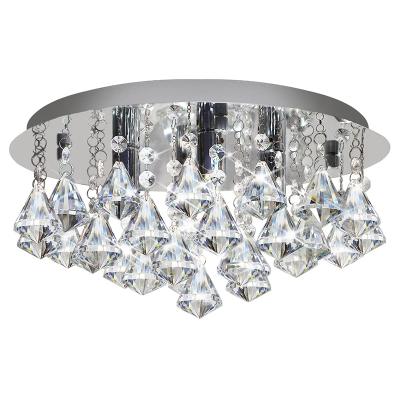 China Modern Stylish Round Crystal Droplets Chandelier Ceiling Lamp for sale