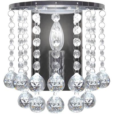 China Modern Polished Modern Chrome Crystal Droplet Chandelier Candle Wall Light Decor Lamp for sale