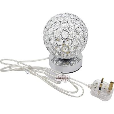 China Retro Modern Crystal Globe Desk Lamp Chrome Ball Bedside And Table Lamp for sale