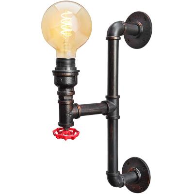 China Vintage Retro Vintage Water Pipe Wall Light Steampunk Industrial Industrial Simple Attic Lamp Rustic Iron for sale