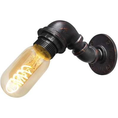 China Vintage Retro Vintage Steampunk Water Pipe Wall Light Industrial Rustic Metal Single Wall Lamp Lantern for sale