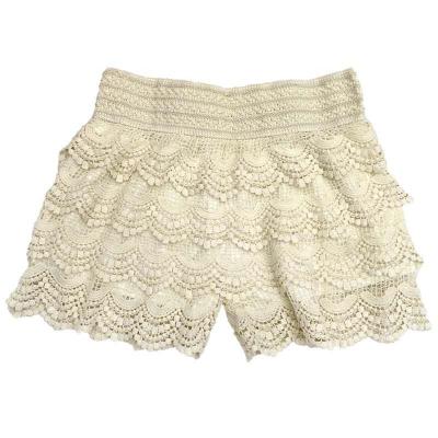 China Anti-wrinkle sexy women's elastic waist crochet simple lace knitting hot shorts knitting safety pants for sale