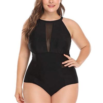 China European and American sexy mesh black big fat millimeter bikini women's breathable swimming suit with belly covering and backless bikini for sale