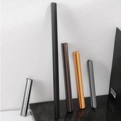 China GRH Furniture Bedroom Kitchen Hardware Brushed Gold No Slotting Metal Long Handle Aluminum Pull Handles for sale