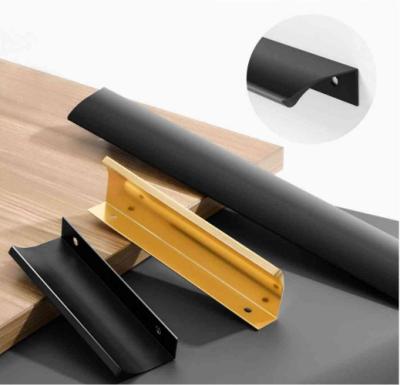 China Black Gold Nickel Modern Design Door Pull Handles Sliding Door Recessed Handle For Kitchen Cabinet Door for sale