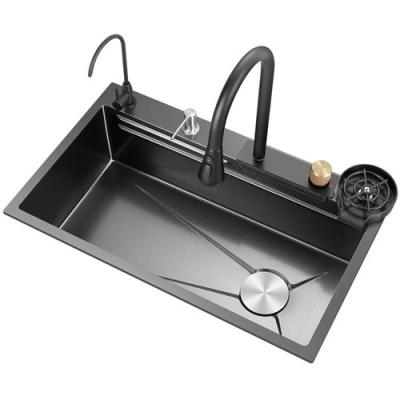 China Hot Sale SUS304 201 single bowl stainless steel kitchen sink Primary Color 60*45cm Brushed Handmade Multi for sale