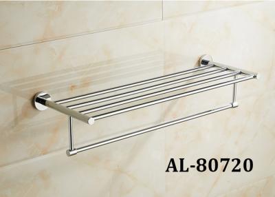 China Brass Sanitary Pretty Bathroom Accessories , Elegant Bathroom Sets Glass Shelf Towel Rack for sale