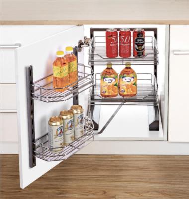 China Tall Larder Unit Soft Stop Tandem Pantry Unit Modern Kitchen Basket For Home Decoration for sale