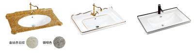 China Rectangular Sanitary Ceramic Bathroom Washbasin 70cm 80cm for sale