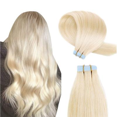 China 613 Blonde Straight Invisible Unprocessed Brazilian Hair Inject Tape In Hair 100% Hair Extension for sale