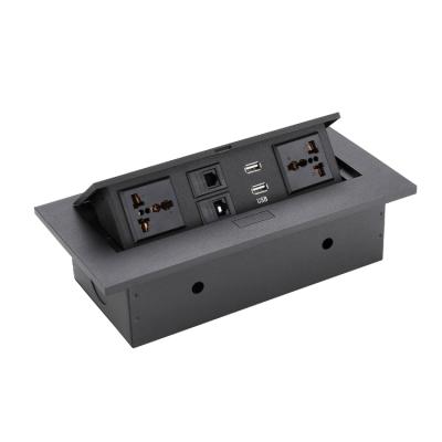 China Commercial Flip Up Interconnect Box For Sound Table Conference Desktop Socket for sale