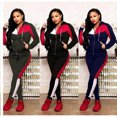 China Wholesale New Design Winter QUICK DRY Fashion Front Drawstring Casual Tracksuit Women Set Fashion Zipper Hoodies for sale