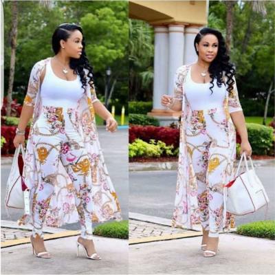 China 2020 New QUICK DRY Women's Three Piece Set Women's Digital Printed Stylish Knitting Set for sale