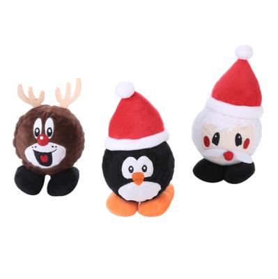 China New Design Sustainable Plush Monster Squeaky Dog Toy Christmas Pet Toy Chew Toys Eco-Friendly Stocked for sale