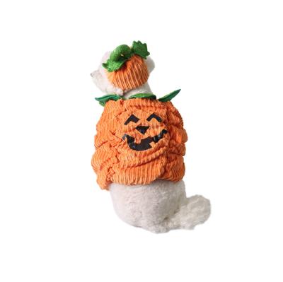 China Sustainable Halloween Party Pet Supplies Pumpkin Shape With Hat Pet Clothing for sale