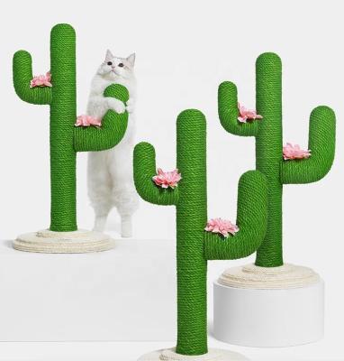 China Sisal Scratching Post Cat Jumping Scratcher Toy Cactus Cat Tree Scratcher for sale