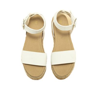 China Latest Fashion Trend Design Women Sandals Classic White Leather Flat Sandals For Women And Ladies for sale