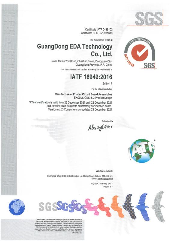 IATF16949 - Guangdong EDA Technology Co.,Ltd