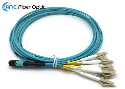 China OM3 8F MPO Fiber Optic Cable Assemblies for sale