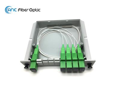 China Durable Fiber Optic Splitter 1x4 LGX Module Cassette Type With SCAPC Connector for sale