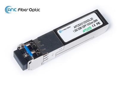 China Compact CSFP Fiber Optic Transceiver 1.25G 2 Channel Bidi SMF 20km Duplex LC Connector for sale